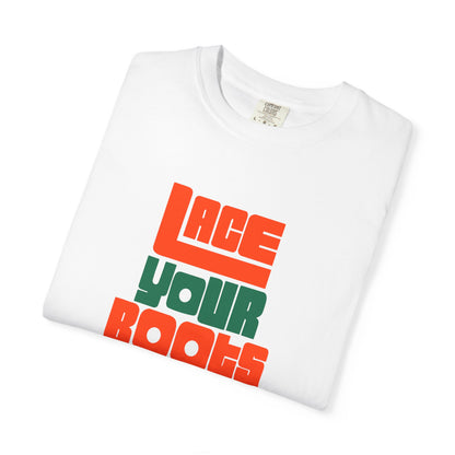 Lace Your Boots Up T-Shirt — Retro Block Letter Graphic Tee