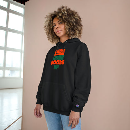 Lace Your Boots Up Hoodie — Retro Streetwear Champion Pullover