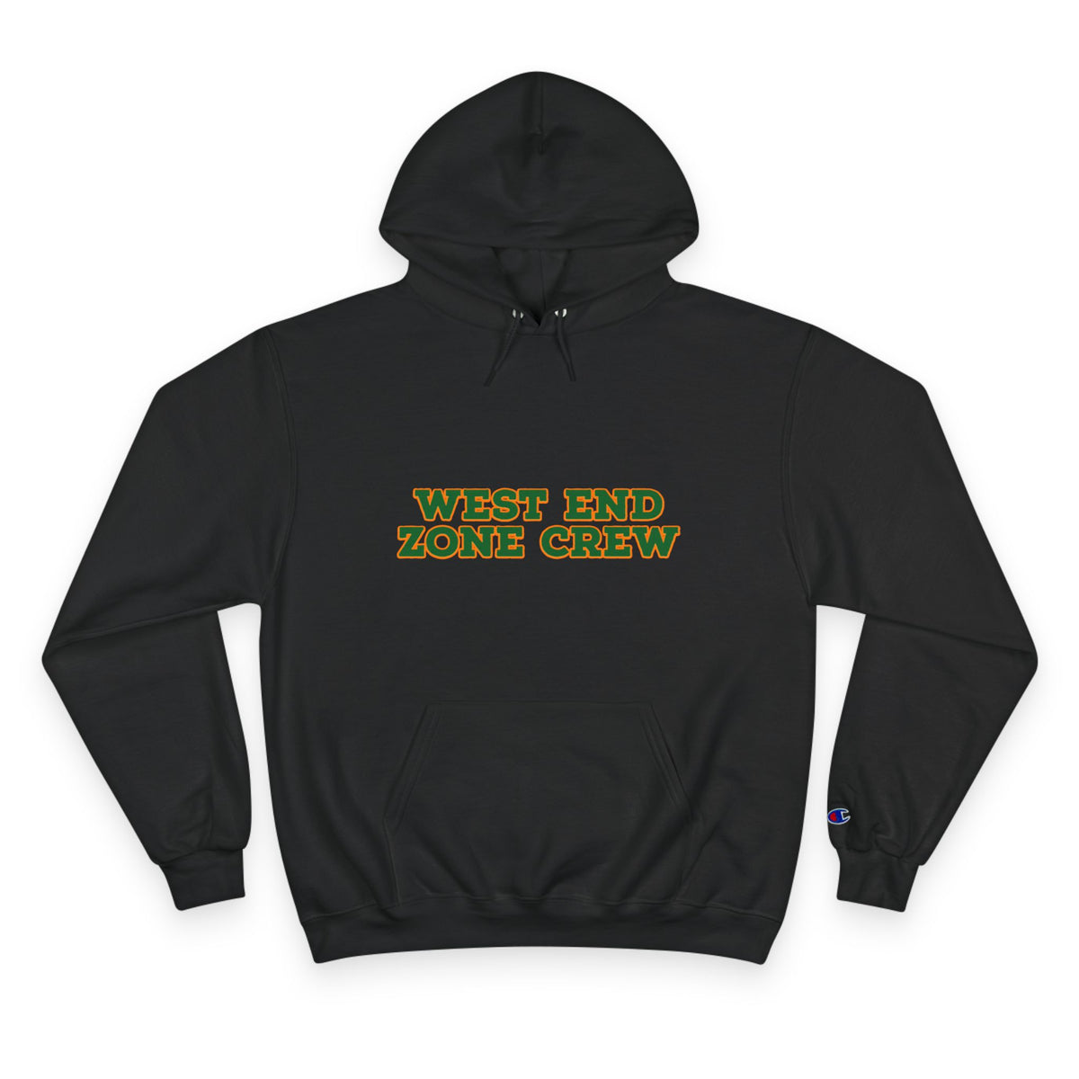 West End Zone Crew Hoodie — Champion-Style White Pullover