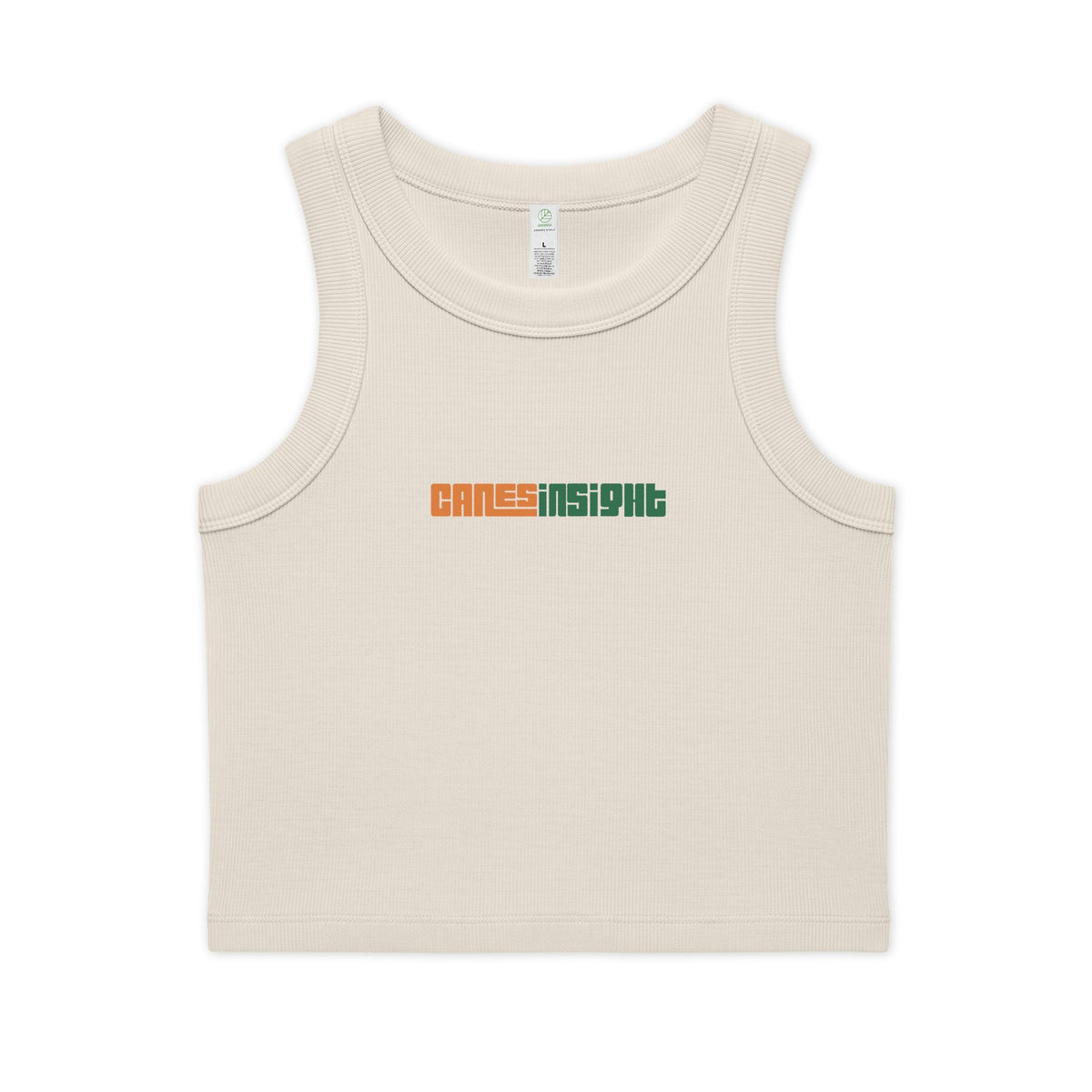 CanesInSight Rib Crop Tank — Women’s Organic Miami Hurricanes Crop Top