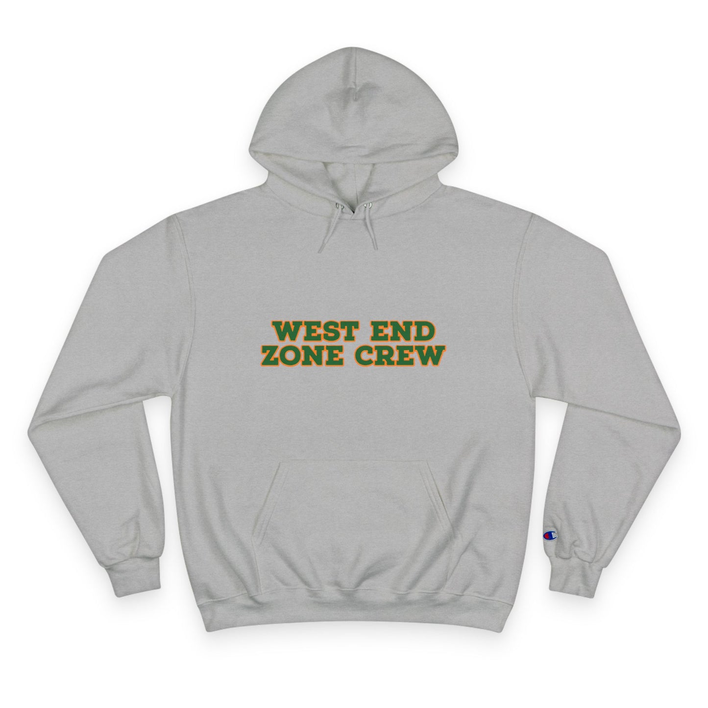 West End Zone Crew Hoodie — Champion-Style White Pullover