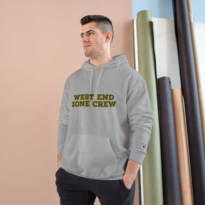 West End Zone Crew Hoodie — Champion-Style White Pullover