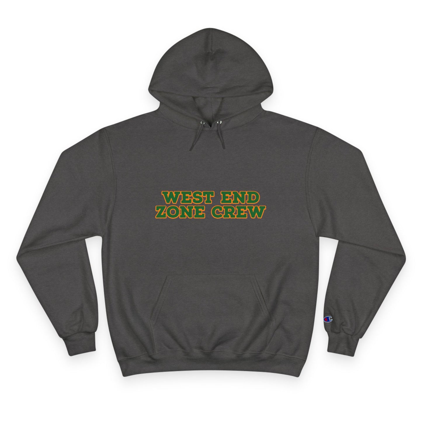 West End Zone Crew Hoodie — Champion-Style White Pullover