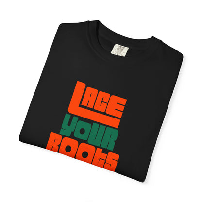 Lace Your Boots Up T-Shirt — Retro Block Letter Graphic Tee