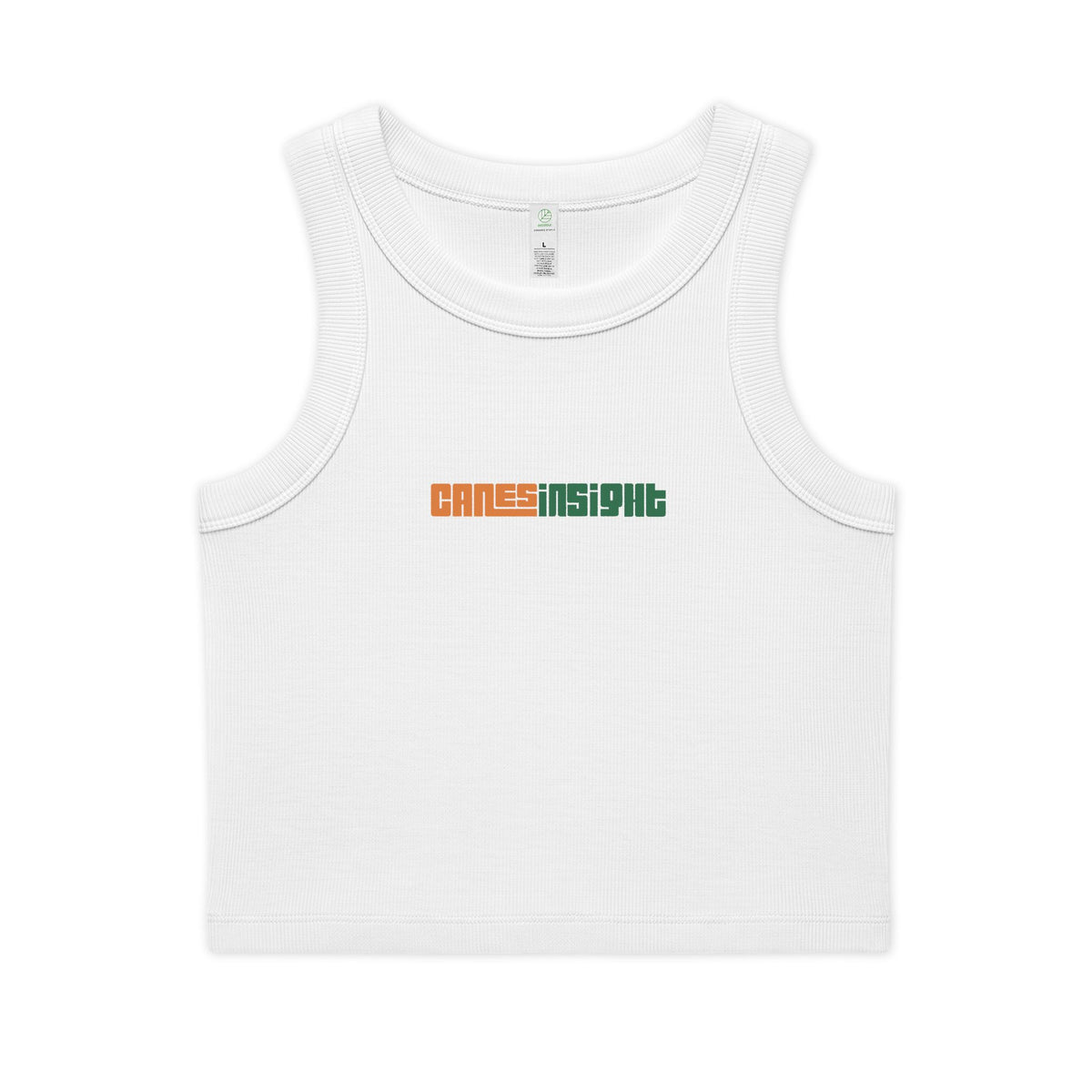 CanesInSight Rib Crop Tank — Women’s Organic Miami Hurricanes Crop Top