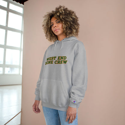 West End Zone Crew Hoodie — Champion-Style White Pullover